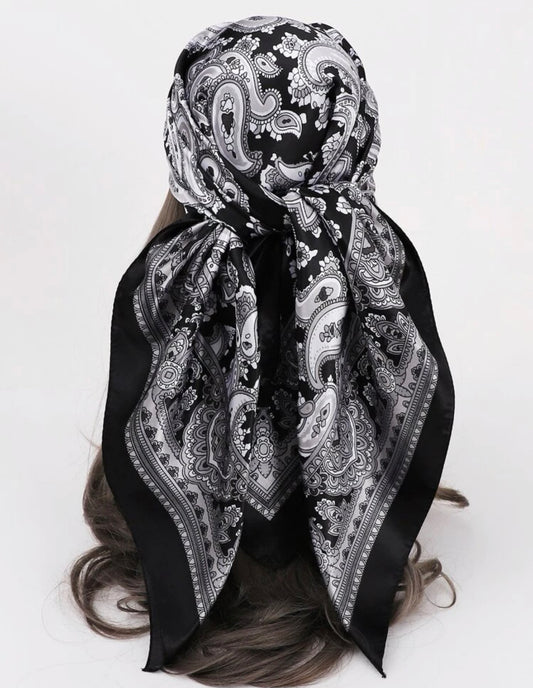 Black silk Scarf